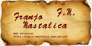 Franjo Mastalica vizit kartica